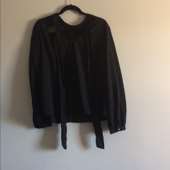 Black tie up blouse - Picture 2 of 4